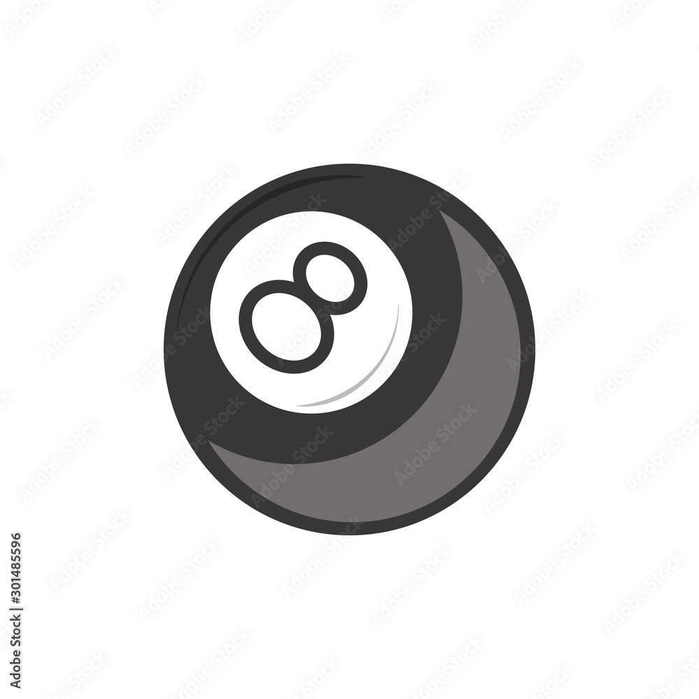 Isolated casino pool ball flat design
