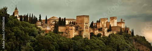 Canvas Print Granada Alhambra panoramic view