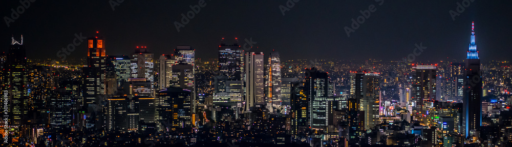 東京都市風景 新宿の夜景 Night view of Shinjuku Japan