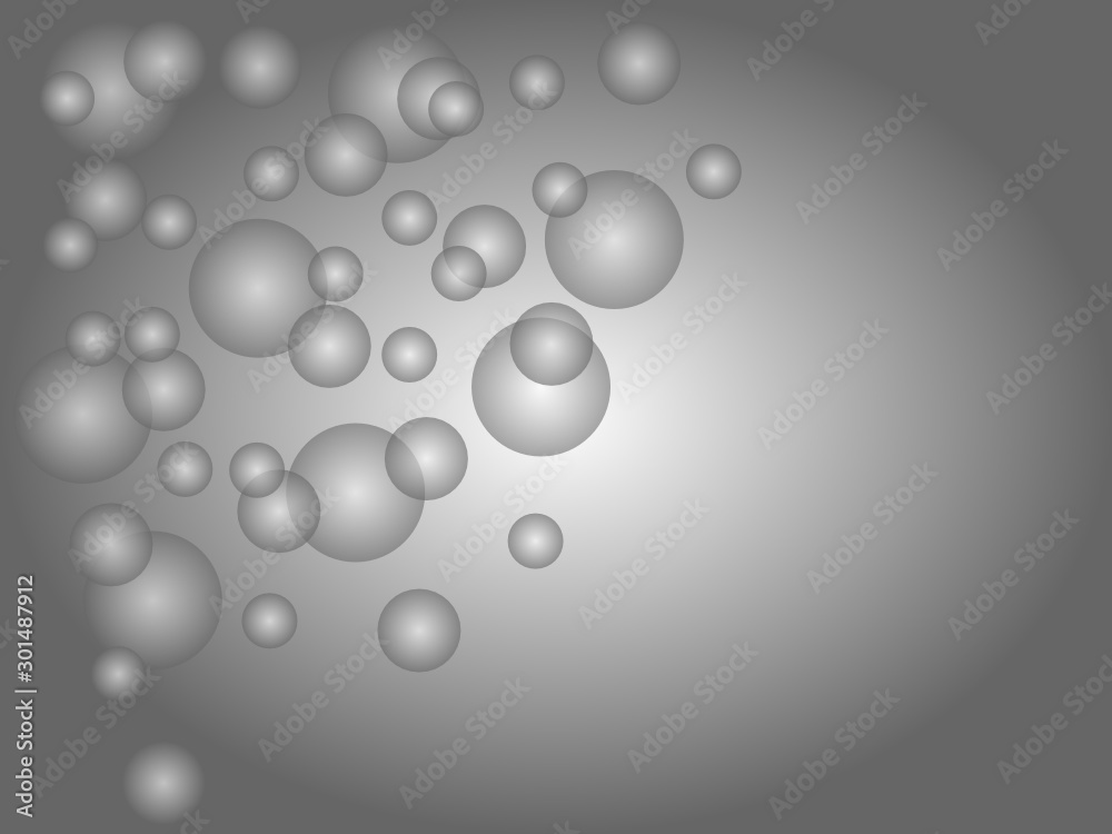 abstract black and white  background with bubbles empty space