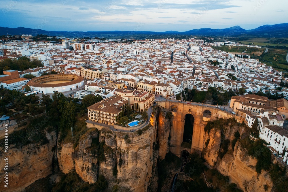 Fototapeta premium New Bridge aerial view in Ronda
