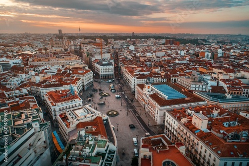Madrid Puerta del Sol aerial view