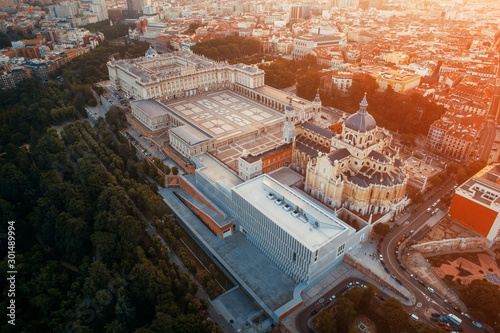 Madrid Royal Palace aerial view photo