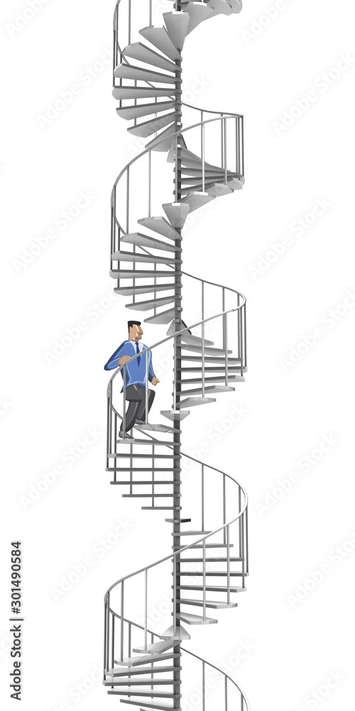螺旋階段 人物入りstock Illustration Adobe Stock
