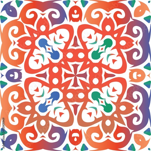 Ethnic decorative ceramic and color tiles. EPS10.