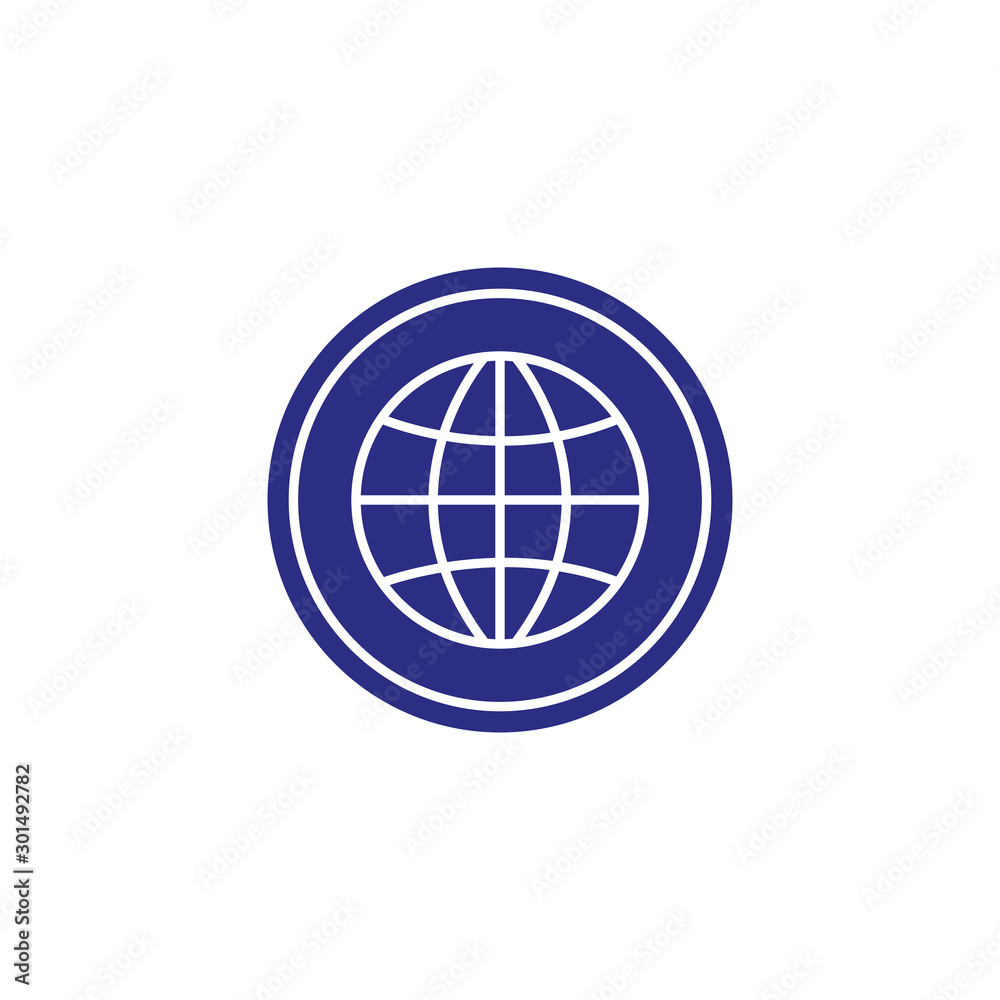 Isolated global sphere block flat design Isolated global sphere block flat design