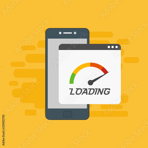 Free Download smartphone with speed test on the screen. Vector stock illustration. - GFXLoad