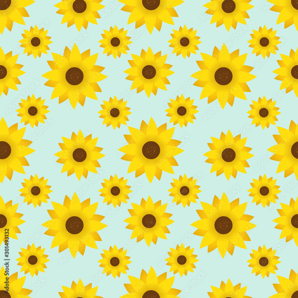 sunflower seamless pattern vector illustration background
