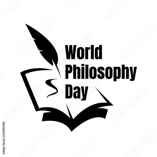 Hand drawn lettering of World Philosophy Day design vector graphic concept