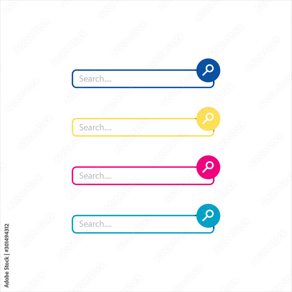 flat web design elements search bar vector icon graphic illustration