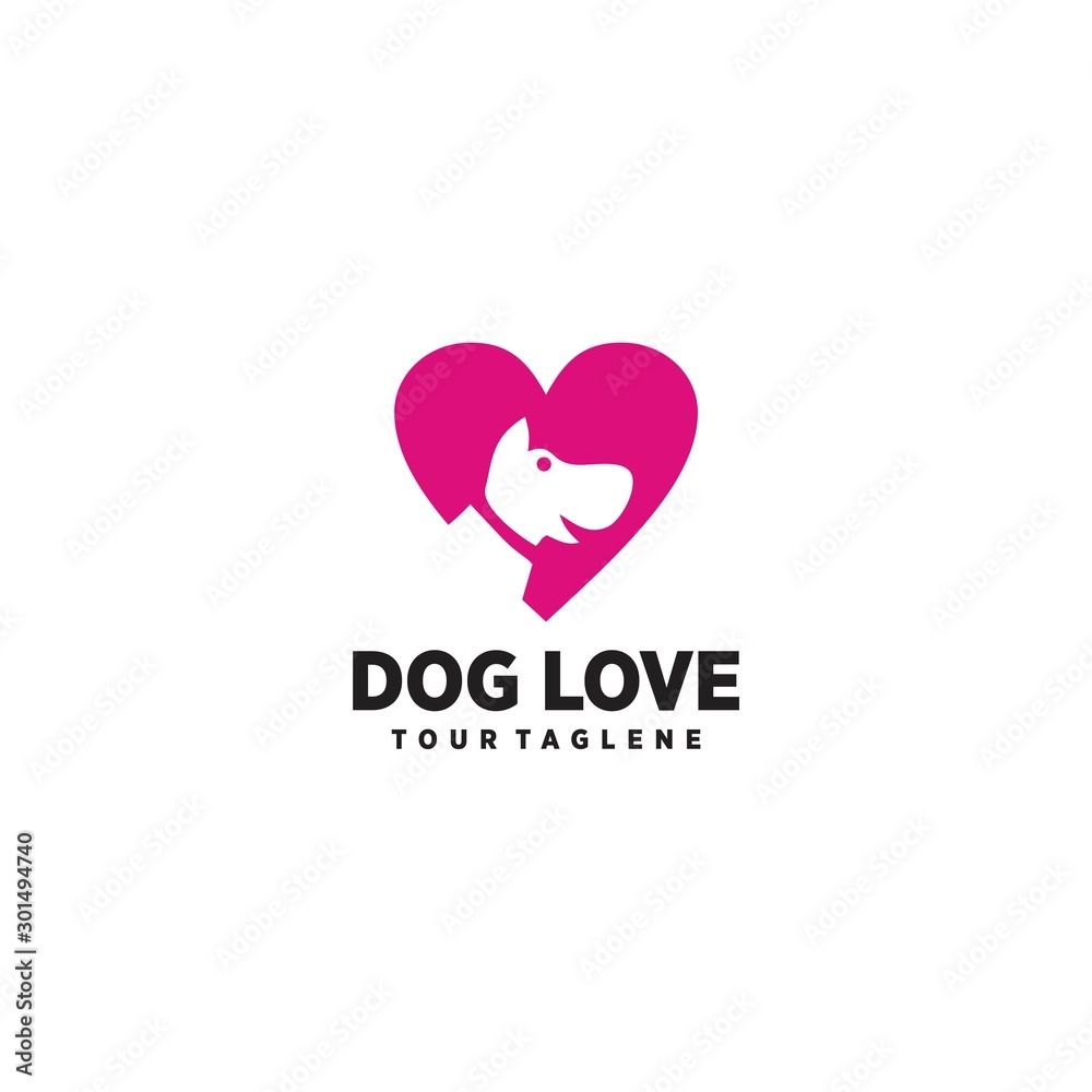 Modern pet logo - love dog logo love animal Modern pet logo - love dog logo love animal