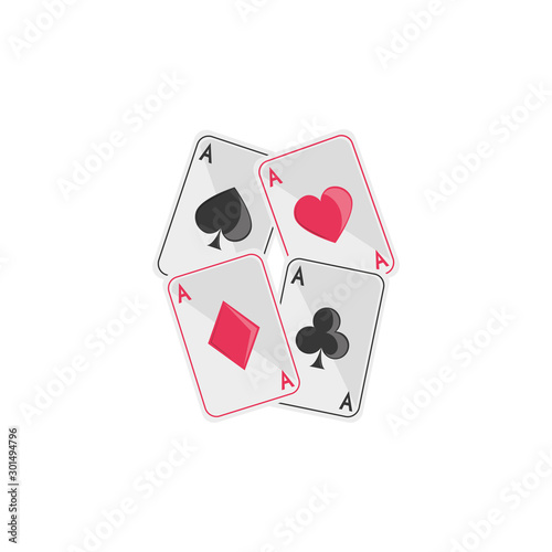 Isolated casino cards flat design