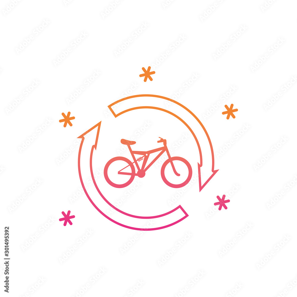 Fototapeta premium Isolated cycle icon gradient design