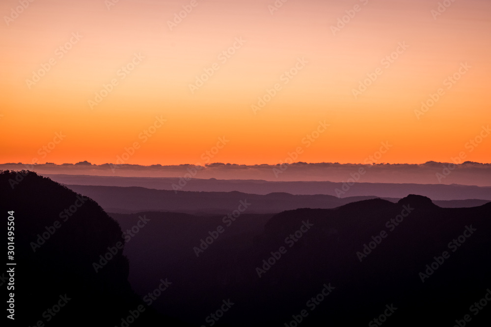 sunrise in the mountain with mist