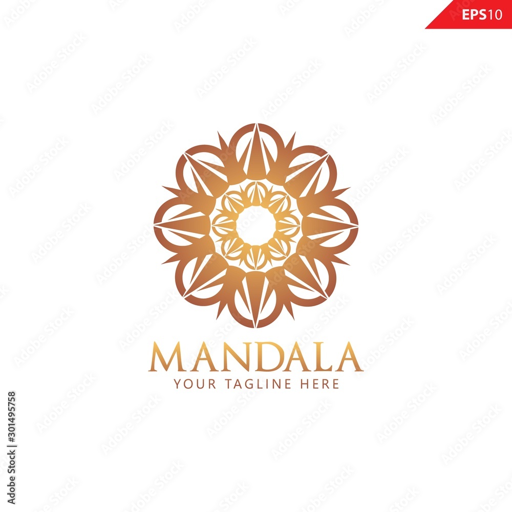 Elegant Ornament / Luxury Golden Mandala logo design vector