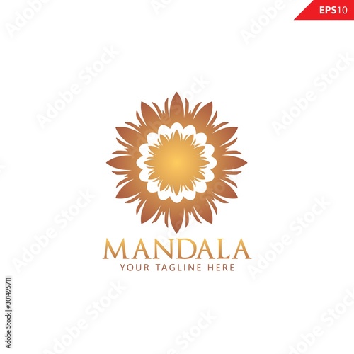 Elegant Ornament / Luxury Golden Mandala logo design vector