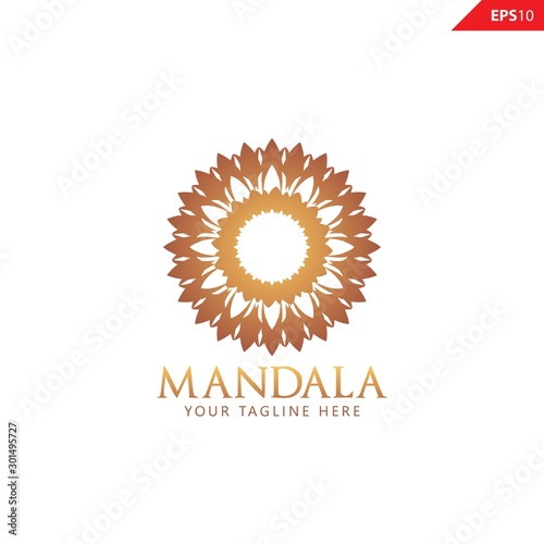 Elegant Ornament / Luxury Golden Mandala logo design vector