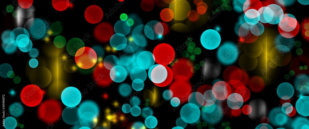 Naklejka premium abstract bokeh lights on black background 