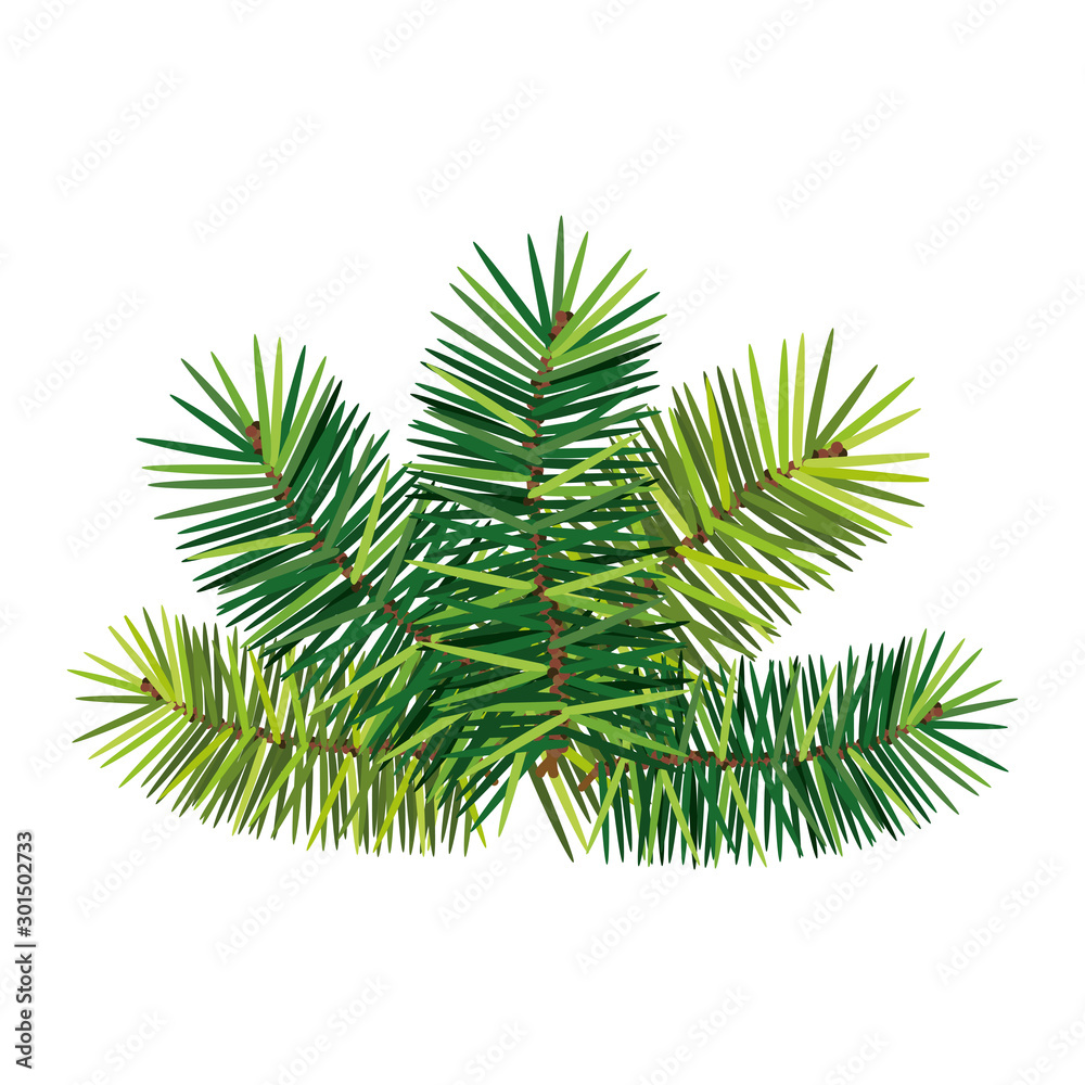 leafs tropicals of christmas decorative isolated icon vector illustration design