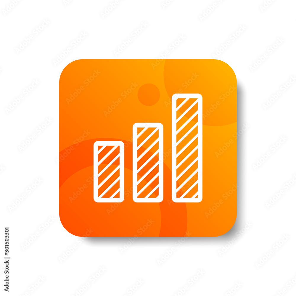 increasing bar chart round icon in outline / line and stripes style with colorful smooth gradient background, suitable for mobile and web UI, app button, infographic increasing bar chart round icon in outline / line and stripes style with colorful smooth gradient background, suitable for mobile and web UI, app button, infographic