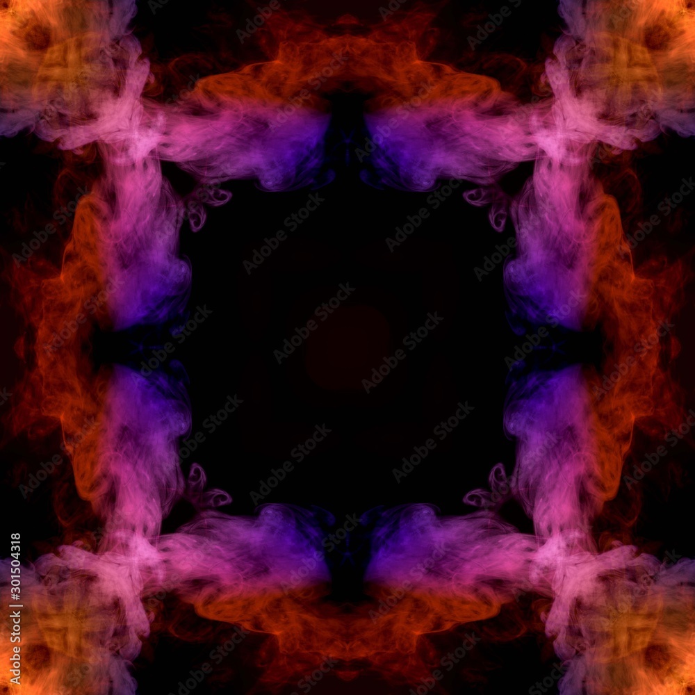 Fototapeta premium Abstract smoke isolated on black background,Rainbow powder,seamless light pattern