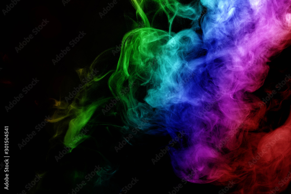 Abstract smoke isolated on black background,Rainbow powder Abstract smoke isolated on black background,Rainbow powder