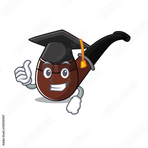 cheerful cartoon the of graduation hat smoke pipe