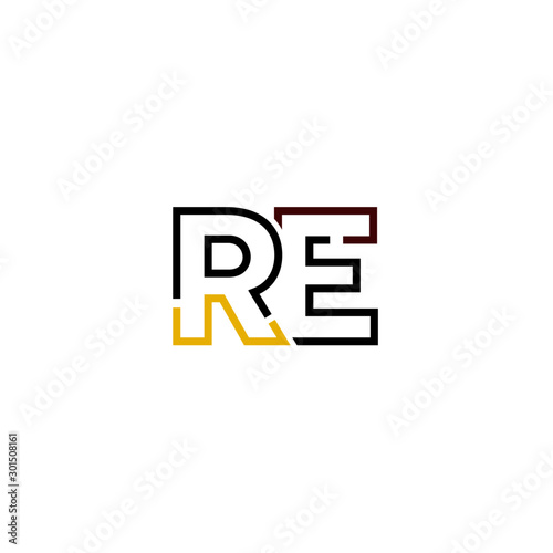 Letter RE logo icon design template elements