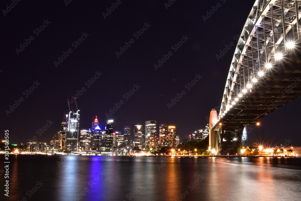 The night view of Sydney in Australia