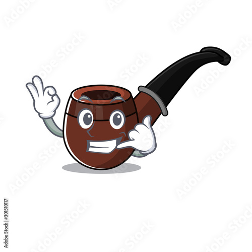 smoke pipe isolated cartoon the call me mascot