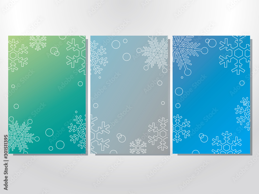 Christmas season card design set