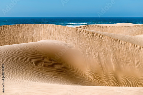 Fototapeta Naklejka Na Ścianę i Meble -  Sand dunes at the Lagoon of Khenifiss (Lac Naila).