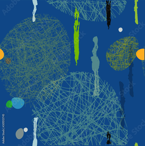 Abstract background created in linear and stained colors and bright colored shapes that stand out. Abstract graphical seamless pattern.