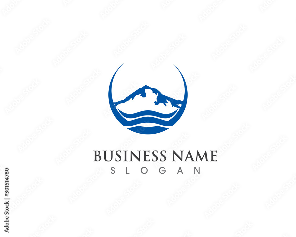 Mountain sun logo Template Vector design Mountain sun logo Template Vector design