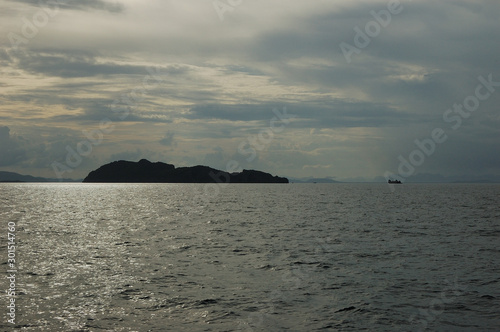 The evening sun reflecting in the water on the way from Koh Tao to Chumphon, Thailand