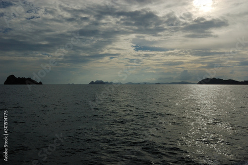 Clouds over the grey sea on the way from Koh Tao to Chumphon, Thailand