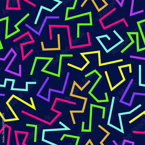 Abstract background created in linear and stained colors and bright colored shapes that stand out. Abstract graphical seamless pattern.
