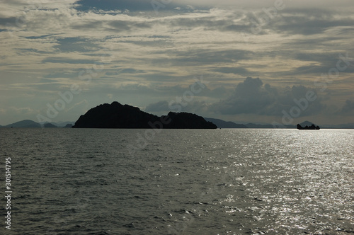 The sun-drenched sea on the way from Koh Tao to Chumphon, Thailand