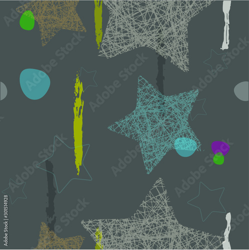Abstract background created in linear and stained colors and bright colored shapes that stand out. Abstract graphical seamless pattern.