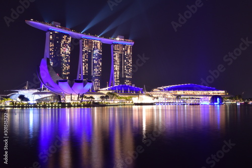 The night view of Singapore