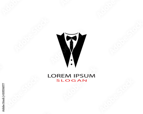 Tuxedo man logo design vector template