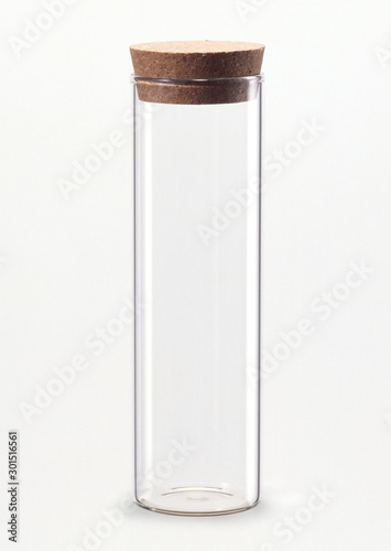 glass bottles on white background