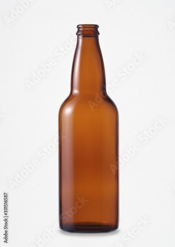 brown glass bottles on white background
