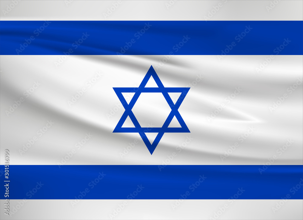 PrintIllustration of a waving flag of the israel PrintIllustration of a waving flag of the israel