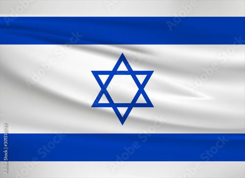PrintIllustration of a waving flag of the israel
