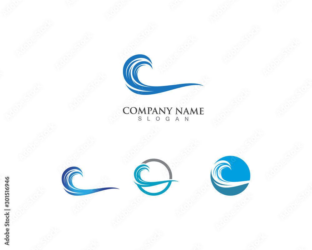 Water Wave Icon And Logo Template