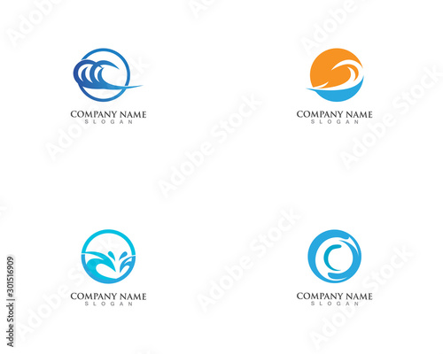 Water Wave Icon And Logo Template