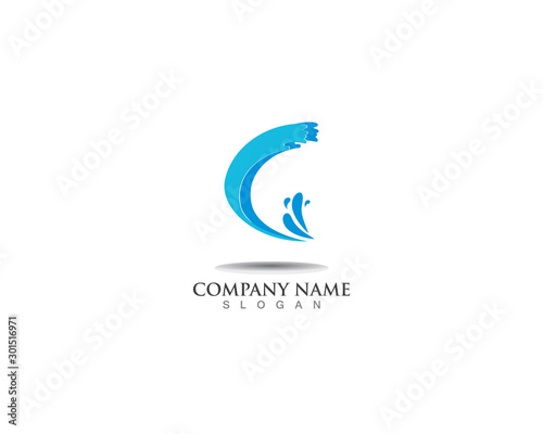 wave water Splash logo vector illustration