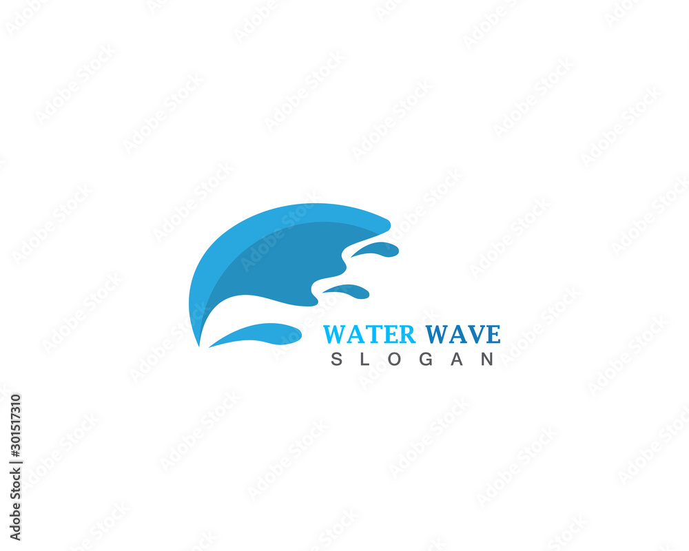 Water Wave logo design template vector Water Wave logo design template vector