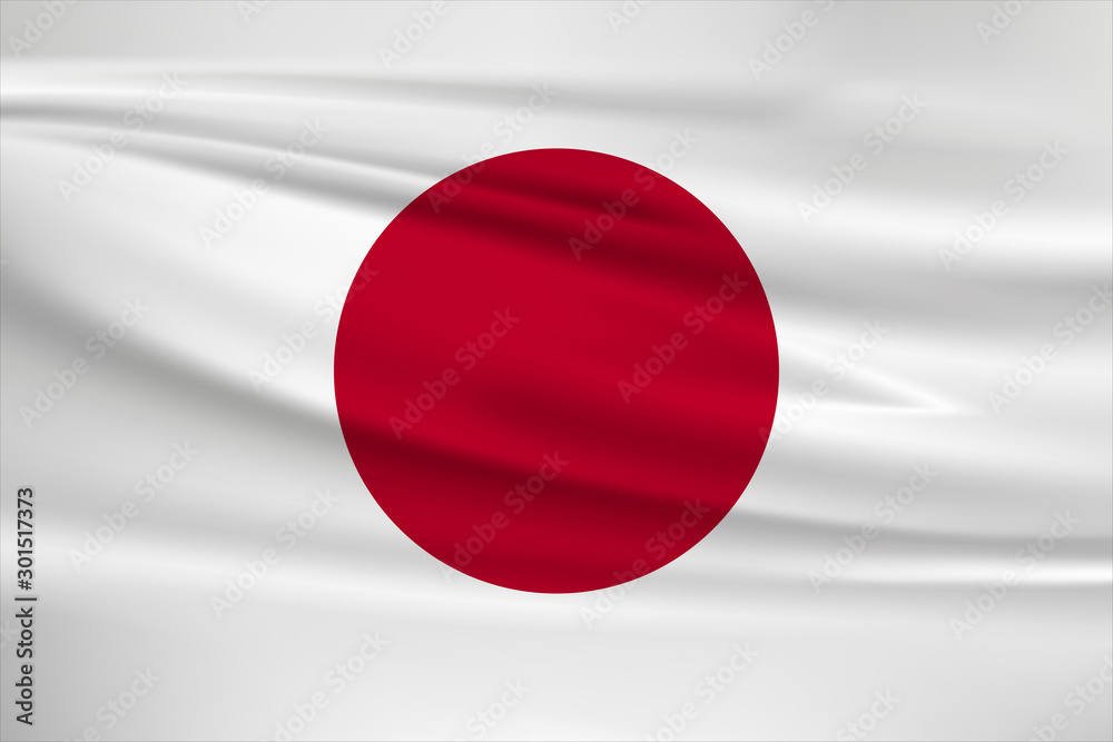 Illustration of a waving flag of the Japan